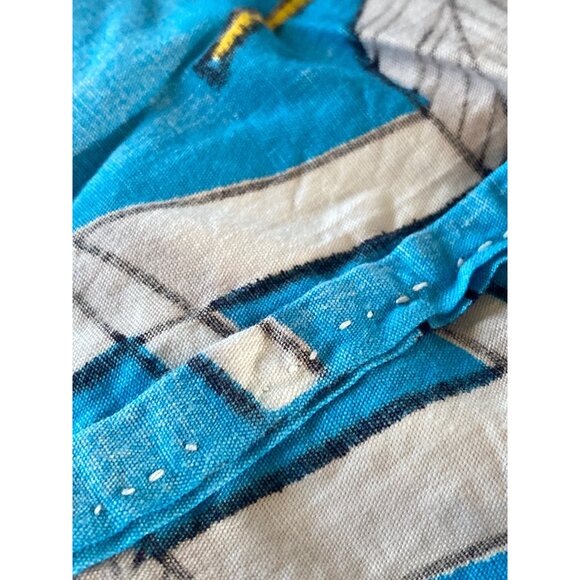 Fabric Retro Teal Garden Quilting Sewing Cloth 88 x 52 Inch Art Craft Remnant - Picture 7 of 7